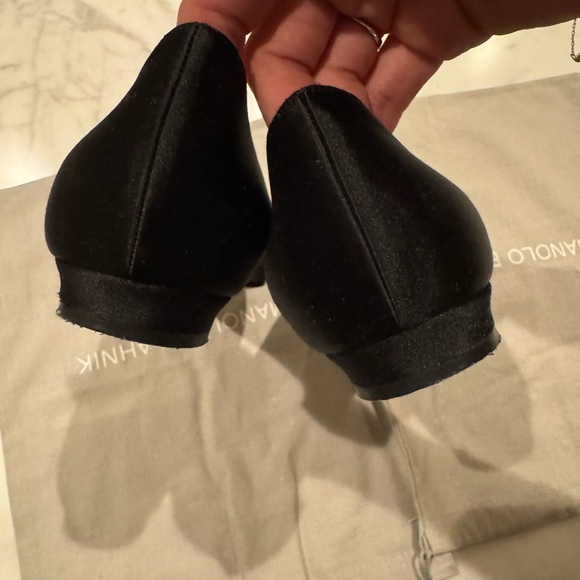 Manolo Blahnik Black Embellished Flats - Picture 3 of 7